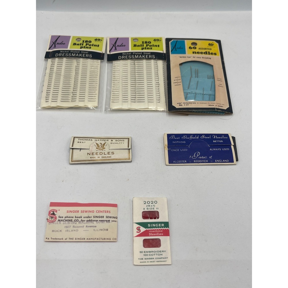 Singer Ardee Vintage Sewing Needles Pins Lot Multi Mixed Notions Set